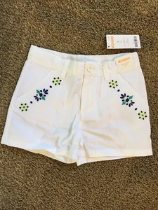 New Girls Gymboree Shorts - Size 5, White With Floral Embroidery - Picture 1 of 4