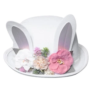 Lindo sombrero oreja de conejo para mujer gorra adornada con flores falsas 1 pieza - Imagen 1 de 27