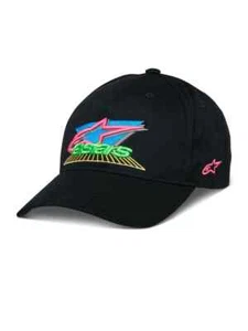 Alpinestars Men's Vivid Curved Sportswear Snap back Hat / Cap Black - One Size - Picture 1 of 9