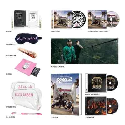 Bonez MC & RAF Camora - Palmen aus Plastik 2 BOX - 4 CD's Parfum TASCHE Fotobuch - Bild 1 von 3