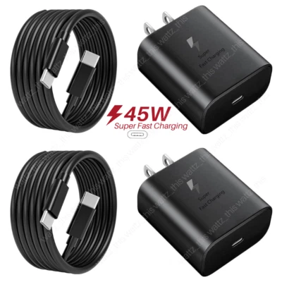 45W PD Super Fast Wall Charger USB-C Charging Cable For Samsung Galaxy S23 S22  - Image 1 of 4