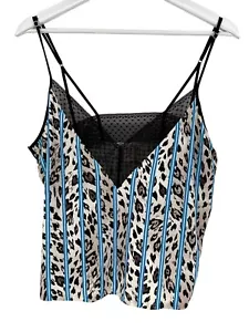 Top Cami Recortado Victoria's Secret Talla XL Estampado Animal Encaje Cuello en V Dormir Nuevo con Etiquetas - Imagen 1 de 12