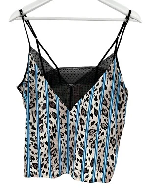Top Cami Recortado Victoria's Secret Talla XL Estampado Animal Encaje Cuello en V Dormir Nuevo con Etiquetas Foto 1 de 4