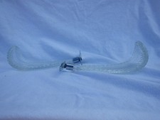 Pair of 2 Vintage Curtain Drape Tie Backs Glass Leaves w Hardware