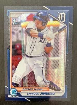 2024 Bowman Chrome Mega Box Enrique Jimenez Mojo Navy Refractor #/175 SP Tigers - Image 1 of 2