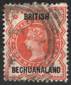 SG9 1887 1/2d BRITISH BECHUANALAND Gran Bretaña sellos sobreimpresos en negro - Imagen 1 de 2