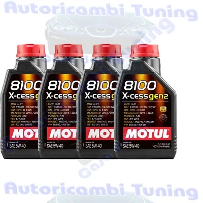 4 LT Litros Aceite De Motor Auto Motul 8100 X-CESS XCESS GEN2 5W40 ACEA A3 B4 - Imagen 1 de 4