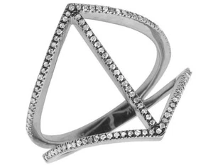 14K White Gold 0.19CT Real Diamond Cocktail Ring - Picture 1 of 5