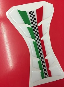 Paraserbatoio Resinato Sticker 3D DUCATI BMW APRILIA SUZUKI Racing White Italia - Imagen 1 de 1