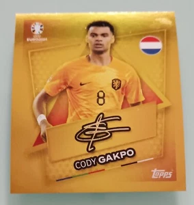 CODY GAKPO NED SP Signature Firma Figurine TOPPS UEFA EURO 2024 Sticker Gold - Picture 1 of 2