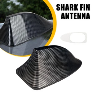 Carbon Fiber Shark Fin Roof AM FM Antenna Radio Car AUTO Aerial Universal Black - Picture 1 of 13