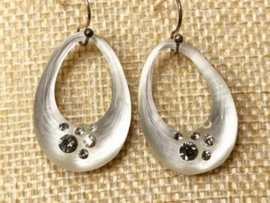 Alexis Bittar Lucite Crystal Open Drop Earrings in Soft White - Picture 1 of 5