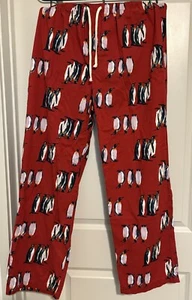 Christmas Holiday Penguin Lounge Pants Old Navy Men's Lg Red Drawstring - Picture 1 of 9