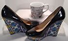 Steve Madden - P. Gavon Patent Upper / Colorful Wedge Shoes / Size 8.5 and MUG