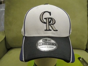 New Era Colo Rockies White Flex Fit Hat, Black Bill with Purple Edges, Size L/XL - Imagen 1 de 12