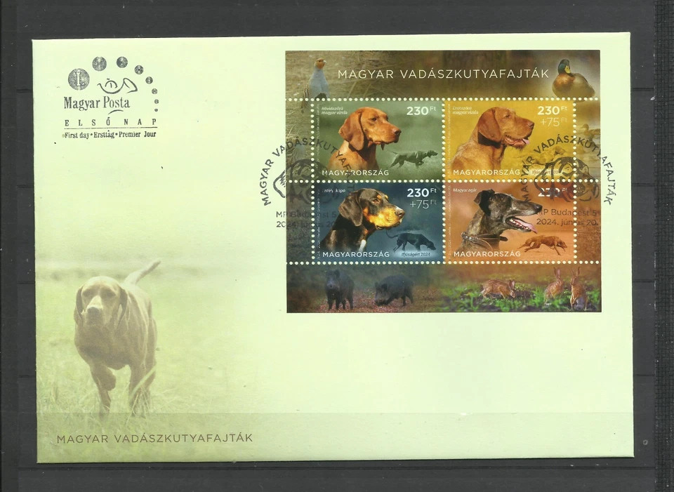 U 3313.Hungary 2024.Hungarian Hunting Dog Breeds FDC - Image 1 of 1