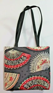 Asiatischer Fächer Blumen Strass Schultertasche Handtasche Tasche Beuteltasche NEU - Bild 1 von 3