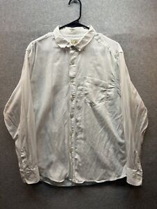 Tommy Bahama Shirt Men's Large White Tencel Cotton Blend Button Pocket