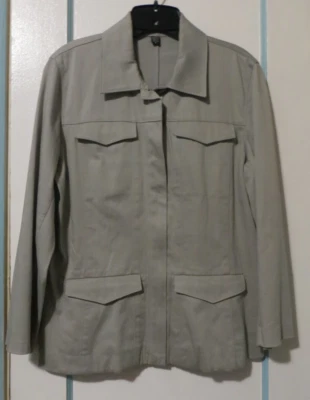 Isda & Co. Chaqueta Beige con Cremallera, Blazer Estilo 4 Bolsillos Talla Mediana Foto 1 de 4