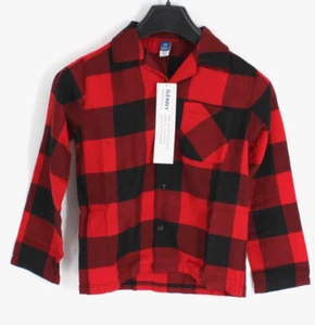 Unisex Plaid Pajama Set for Toddler & Baby Red & Black Checkered M 8 - Picture 1 of 4