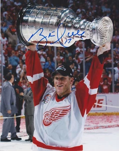 Brett Hull FIRMADO Detroit Red Wings Stanley Cup Champion 8x10 HOF St Louis Blues - Imagen 1 de 1