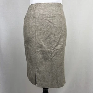 Neu mit Etikett $ 78 Banana Republic Damenrock 0 Wolle taupe braun Bleistift Godet Karriere Arbeit - Bild 1 von 6