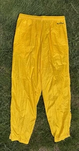Vintage 90s Tommy Hilfiger Track Pants Mens Medium Yellow Ankle Zip Windbreaker - Picture 1 of 10
