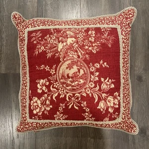 Sherry Kline PCHF Home Decor 18” Pillow French Country Chic Shabby Toile Center - Picture 1 of 5