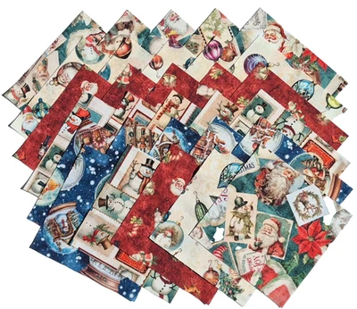 WONDERFUL CHRISTMASTIME from QT Fabrics - (30) 6.5" fabric square set - Image 1 of 4