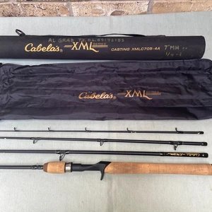 Cabela’s XML Series 4 pc Travel Pack Casting 7' Rod- 8-17lb test w Bag/Hard Case - Picture 1 of 17