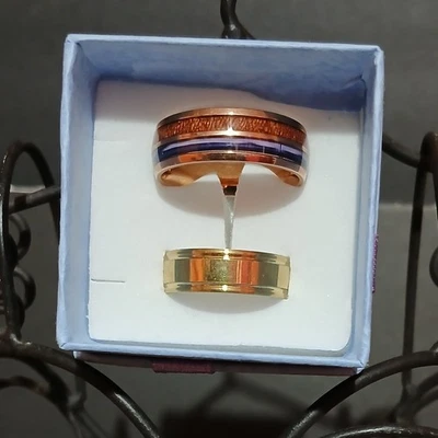 2 Мужские золотистые кольца размер 10 и 12 - Изображение 1 из 3