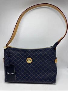 Rioni Signature Navy Blue Top Zip Shoulder Bag Handbag STA-20178 New With Tags - Picture 1 of 18