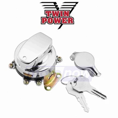 Twin Power Fat Bob Style Ignition Switch for 1953-1964 Harley Davidson FLF zw Foto 1 de 4