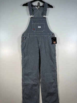 Nuevo con etiquetas Dickies Mujer Babero Mono Rayas Calce Relajado Ropa de Trabajo Azul Blanco Talla Pequeña Foto 1 de 4