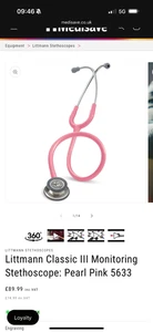3M Littmann Classic III Monitoring Stethoscope Pearl Pink - Picture 1 of 7