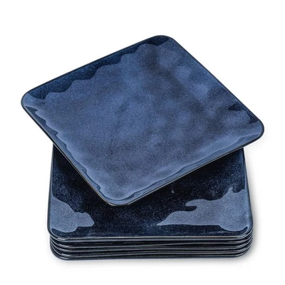 Ceramic Square Plates Set of 6 - Large Porcelain 10 inch Dinner Plates for St... - Image 1 of 4