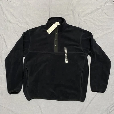 NUEVO Pullover Uniqlo Para Hombres Mediano Azul Marino 1/2 Presión Polar Abotonado Manga Larga Foto 1 de 4