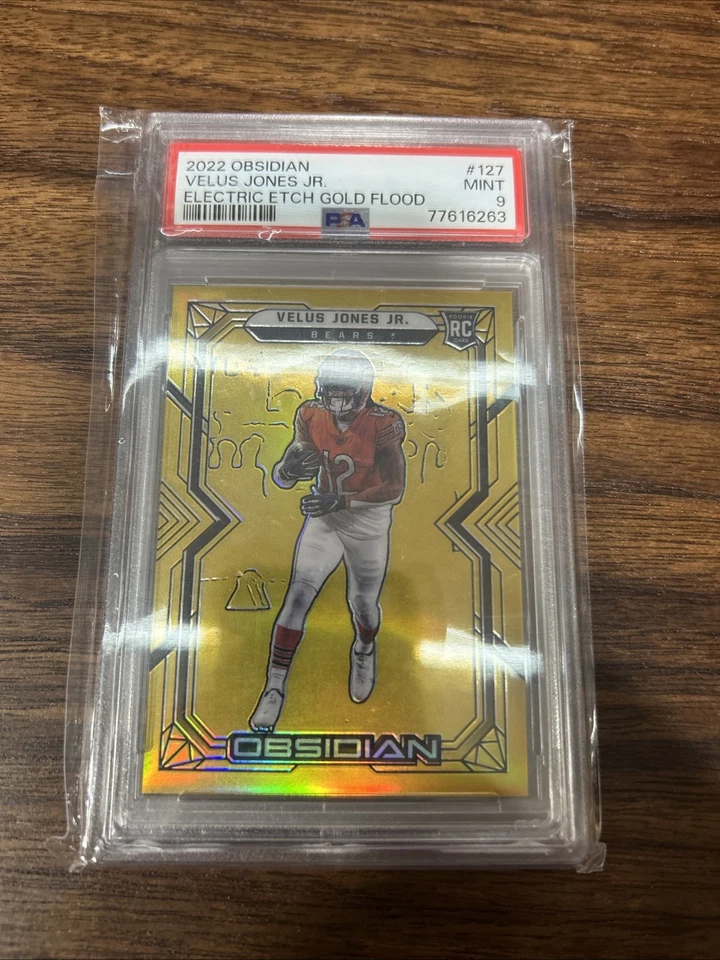 2022 Panini Obsidian Rookies Velus Jones Jr. #127 Electric Etch Gold Flood /10 - Image 1 of 1
