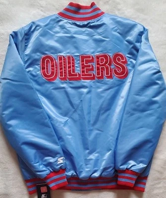 Houston Oilers Gridiron Classic Varsity Starter Chaqueta FullSnap Quilt Line Pequeña Foto 1 de 4