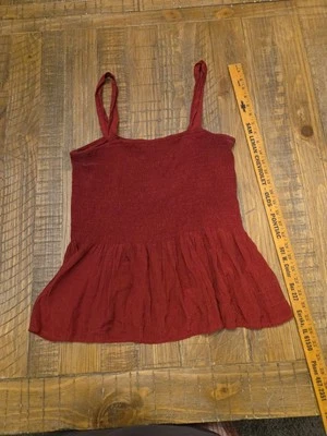 Nanette Lepore Burgundy Gauze Tank Crop Top Womens SZ  M New Foto 1 de 4
