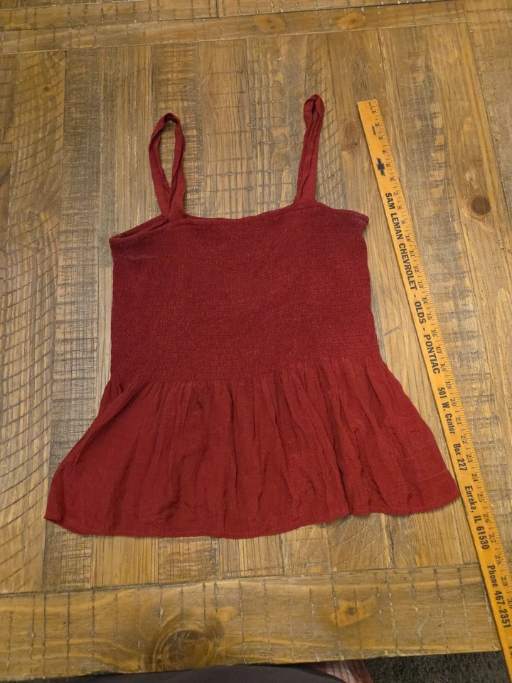 Camiseta sin mangas Nanette Lepore borgoña de gasa para mujer talla M nueva Foto 1 de 4