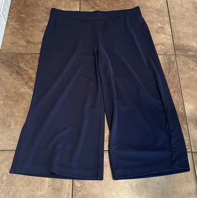 Isaac Mizrahi живые темно-синие галечные вязаные широкие кюлоты большие стандартные 22 дюйма - Изображение 1 из 3