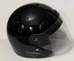 Harley-Davidson Jet II 2 Black DOT Motorcycle Helmet LG Clear Visor Strap Clean - Picture 1 of 24