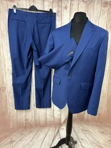 Boden Blue Suit Jacket Blazer 42” W34 W36 Wool Part Lined Wedding - WORN ONCE - Picture 1 of 24