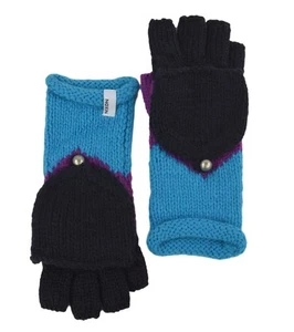 Nixon Bloomsberry Cable Knit Flip Mitten Gloves , One Size, Purple/Black/Blue - Picture 1 of 6