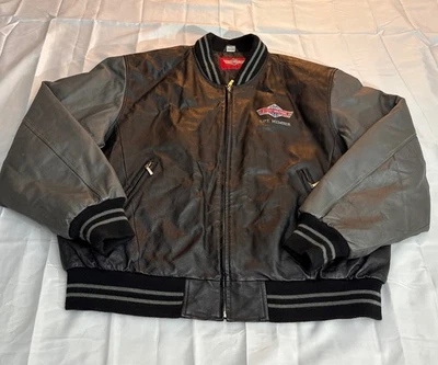 Abrigo de cuero universitario National Street Machine Club Life Member talla XXL Foto 1 de 4