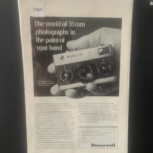 Vintage 1969 Honeywell 35mm Handfläche Werbung Werbung - Bild 1 von 2