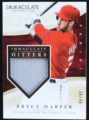 BRYCE HARPER, 2014 PANINI IMMACULATE HITTERS #15, GAME WORN, 36/49 - Image 1 of 2