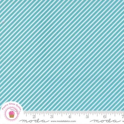 Moda SIMPLY DELIGHTFUL 37646 27 Aqua Blue Stripes SHERRI & CHELSI Quilt Fabric - Image 1 of 4