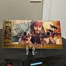 24k Gold Foil Plated Pirates Of The Caribbean Johnny Depp Banknote Collectible